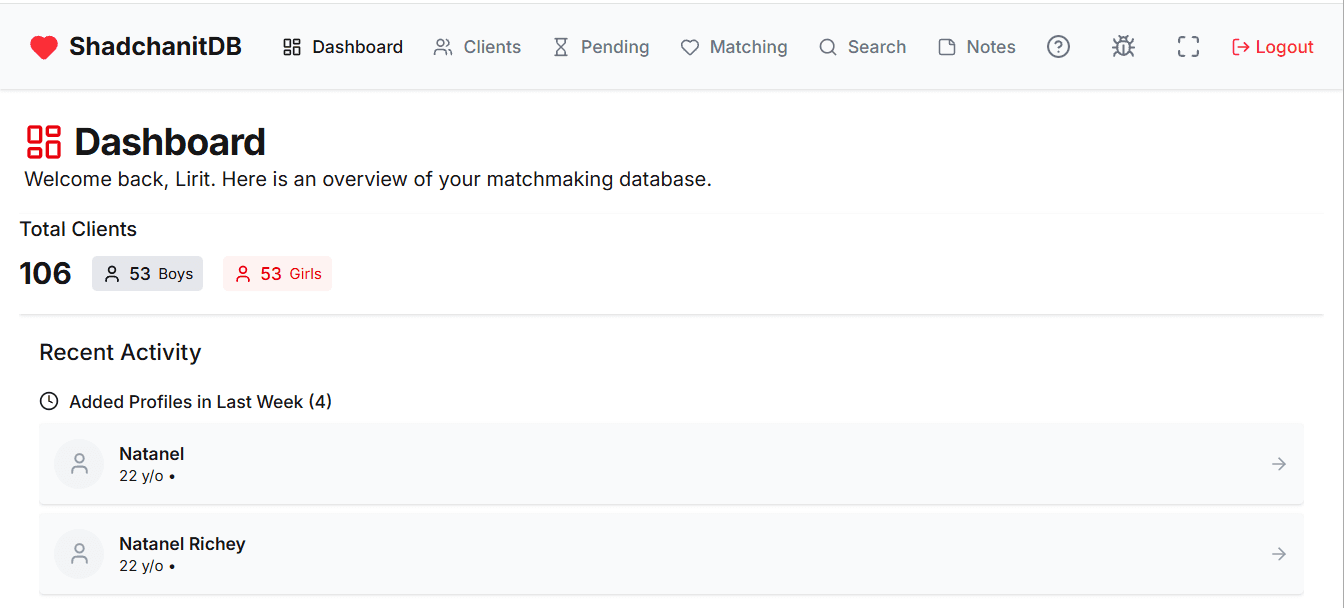 ShadchanitDB - AI-Powered Matchmaking Platform
